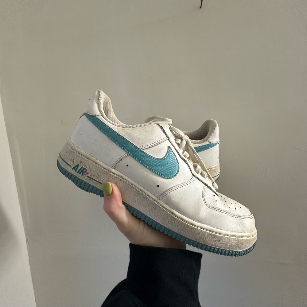 Nike Air Forces - Teal Blue & Whitte